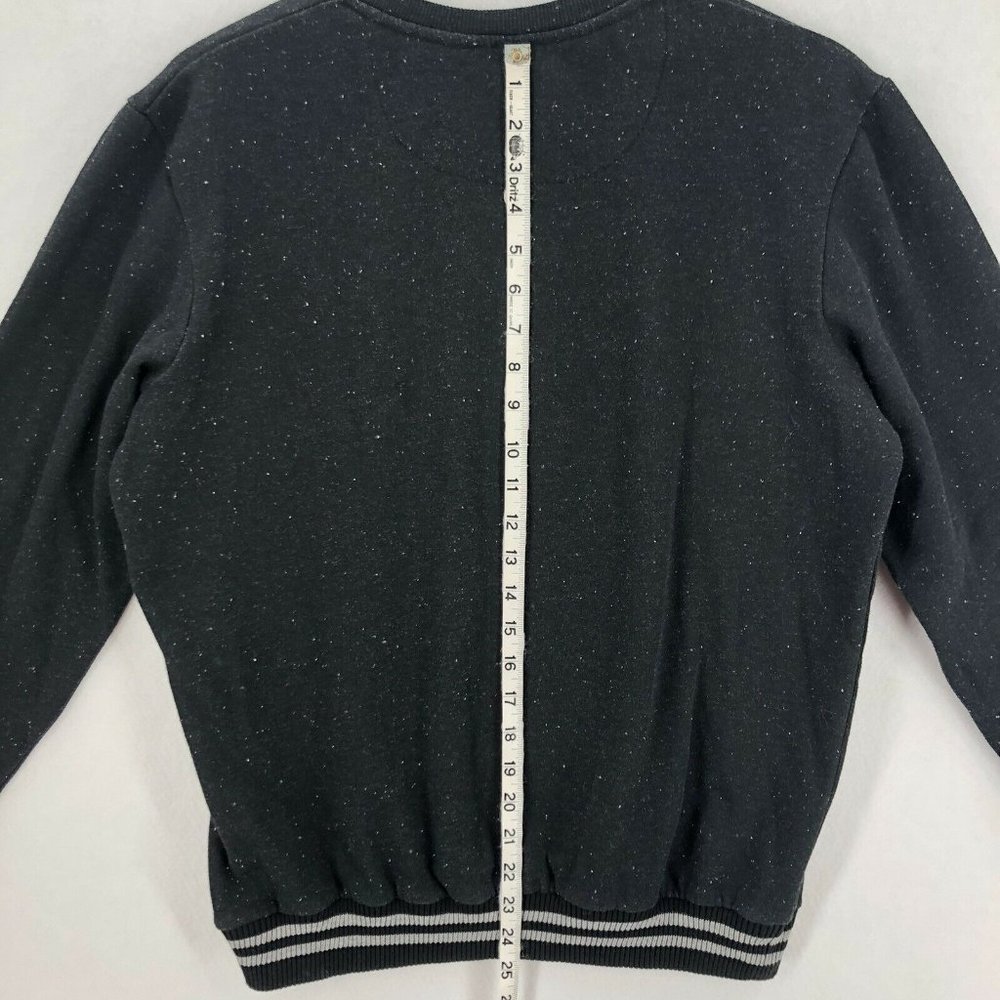 CottonOn Fleece Collection Womens Sweatshirt Black Large Gray Speckled Crew Neck - Picture 6 of 12